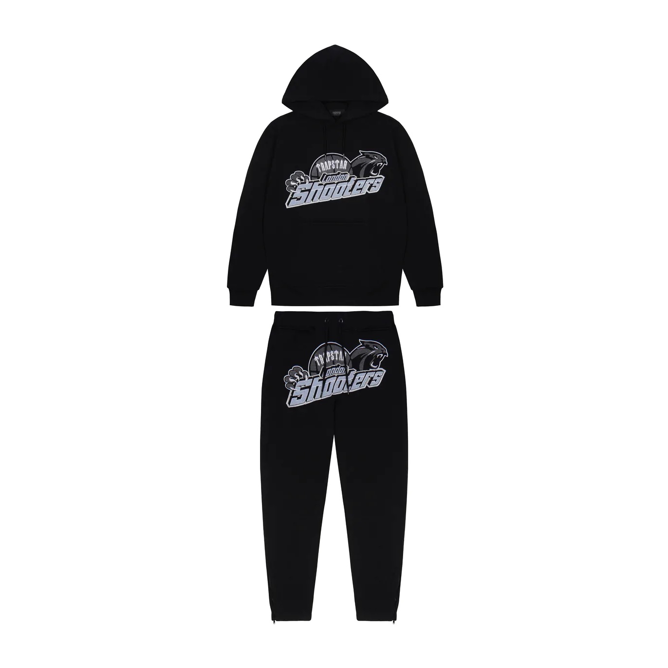 Trapstar Shooters Hooded Tracksuits Black/sky Blue Training &amp; Jogging Wear Tracksuits 