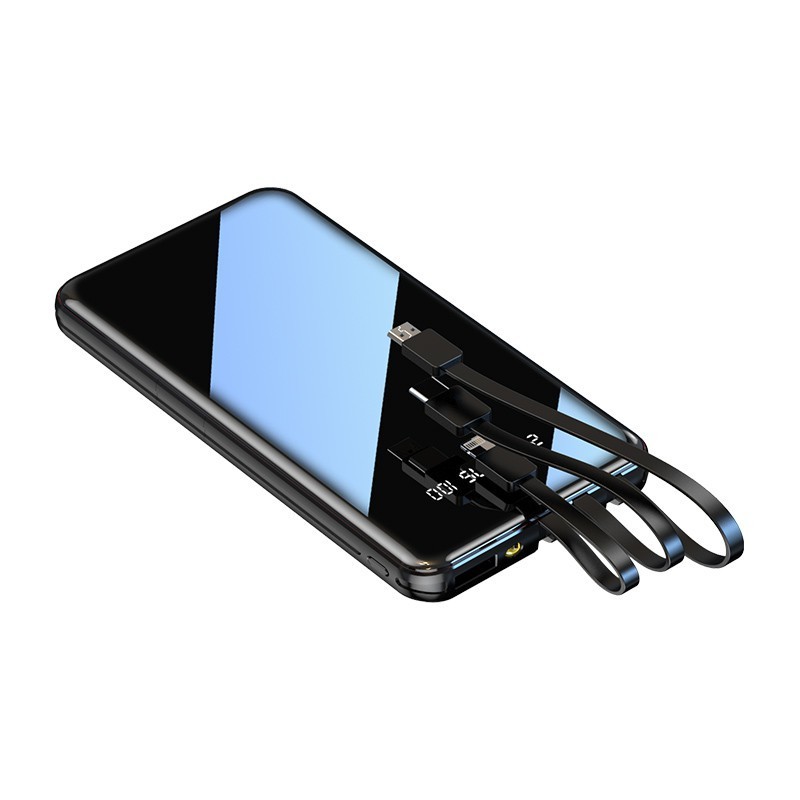 30000mAh ​mobile power supply 18W powerbank fast charging port portable charger PowerBank Built-in 3 cables powerbank