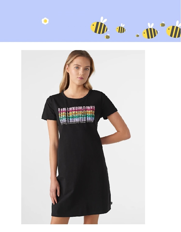 BEG00685 : KARL LAGERFELD RAINBOW KARL T-SHIRT DRESS