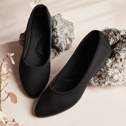Office Wear Womens Shoes Flat Wear Work Home Shoes Black Cloth